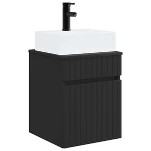 vidaXL Vanidad con lavabo de pared Negro 39 x 41 x 62,5 cm