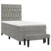 vidaXL Cama box spring con colch&oacute;n terciopelo gris claro 80x200 cm