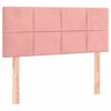 vidaXL Cama box spring colch&oacute;n y LED terciopelo rosa 90x200 cm