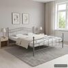 vidaXL Estructura de cama sin colch&oacute;n metal gris 160x200 cm
