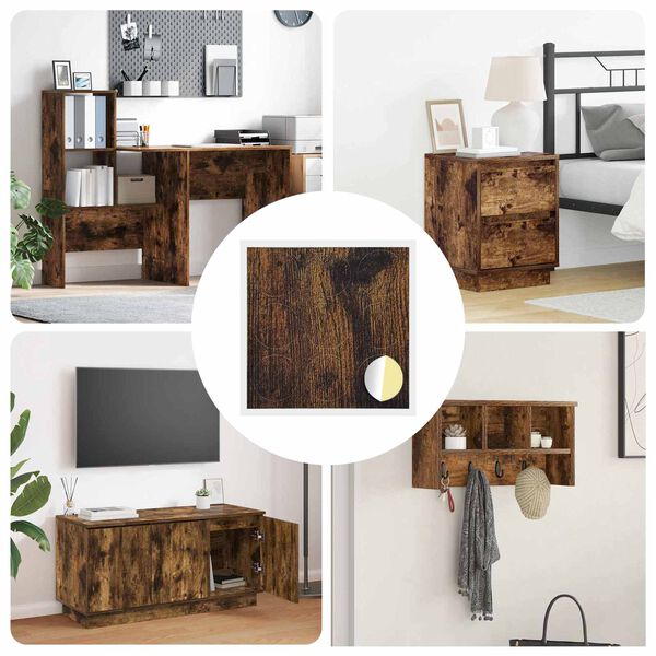 vidaXL Cubierta de Tornillo Autoadhesiva 12 pcs Roble ahumado