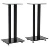 vidaXL Soportes altavoz vidrio templado dise&ntilde;o 2 pilares negro 2 uds