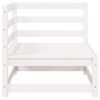 vidaXL Set de salón de jardín de 2 piezas blanco madera maciza de pino