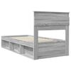 vidaXL Estructura de cama con cabecera Gris Sonoma 90 x 190 cm