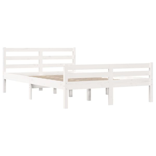 vidaXL Estructura de cama doble sin colchón madera blanco 135x190 cm