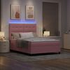 vidaXL Cama Box Spring LED con colch&oacute;n Rosa 140 x 200 cm tela