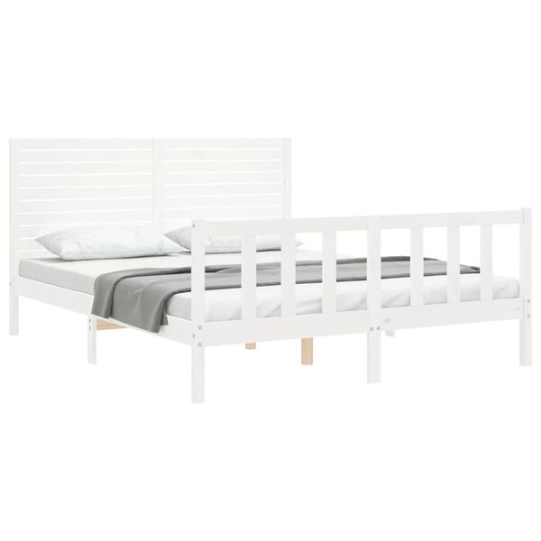 vidaXL Estructura de cama sin colch&oacute;n madera maciza de pino 160x200 cm