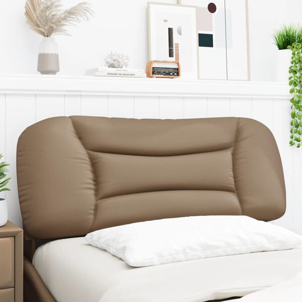 vidaXL Cabecero de cama acolchado Hvar cuero sint&eacute;tico capuchino 100 cm