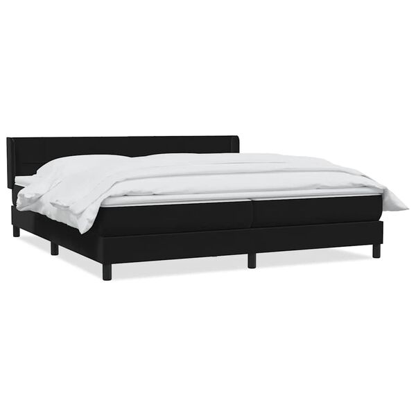 vidaXL Cama box spring con colch&oacute;n terciopelo negro 180x210 cm