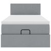 vidaXL Estructura de cama otomana con colch&oacute;n tela gris claro 90x190cm