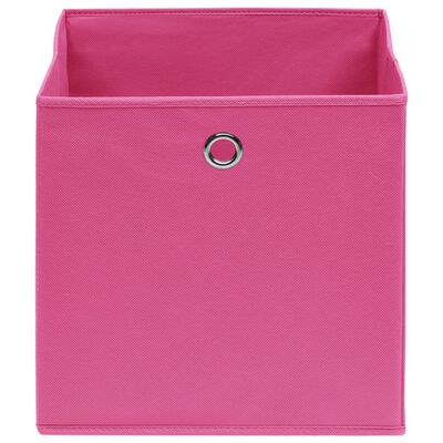 vidaXL Cajas de almacenaje 10 uds tela rosa 32x32x32 cm