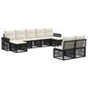 vidaXL Conjunto de sof&aacute;s de jard&iacute;n 9 uds. Negro y Blanco Crema