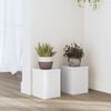 vidaXL Soportes de plantas 2 uds madera ingenier&iacute;a blanco 10x10x18 cm