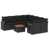 vidaXL Patio Sofa Set 9 plaza Black