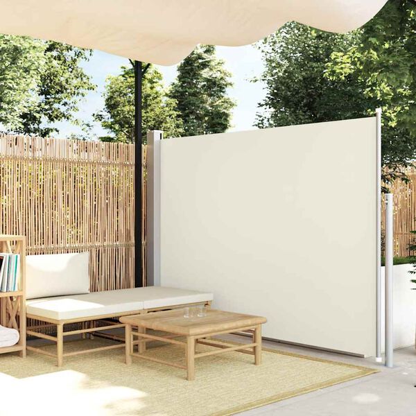 vidaXL Toldo lateral retráctil de jardín color crema 170x300 cm