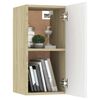 vidaXL Mueble para TV madera contrachapada blanco y roble 30,5x30x60cm