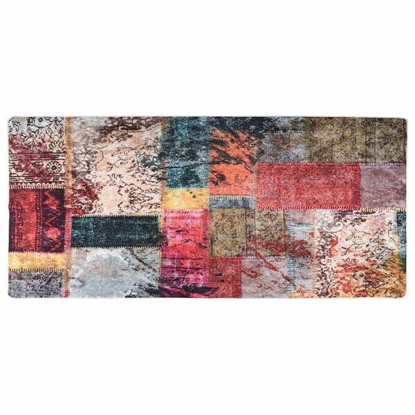 vidaXL Alfombra lavable patchwork multicolor 80x300 cm
