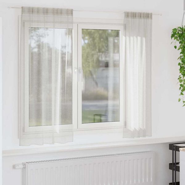 vidaXL Cortina de Voil&eacute; 2 pcs Crema 175 x 140 cm Poli&eacute;ster