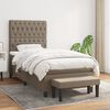 vidaXL Cama box spring con colch&oacute;n tela gris taupe 90x190 cm