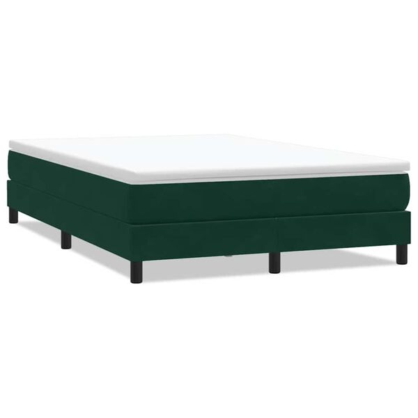 vidaXL Cama box spring sin colch&oacute;n terciopelo verde oscuro 160x210 cm