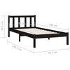 vidaXL Estructura de cama individual sin colchón madera maciza negro