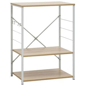 vidaXL Armario para microondas blanco y roble 60x39,6x79,5 cm