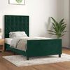 vidaXL Estructura de cama sin colch&oacute;n terciopelo verde oscuro 90x190cm