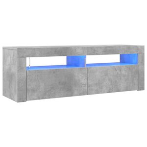 vidaXL Mueble de TV con luces LED gris hormig&oacute;n 120x35x40 cm