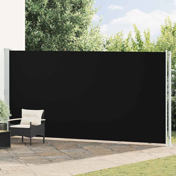 vidaXL Toldo lateral retr&aacute;ctil de jard&iacute;n negro 200x600 cm