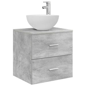 vidaXL Vanidad de lavabo montada en la pared Gris Hormig&oacute;n