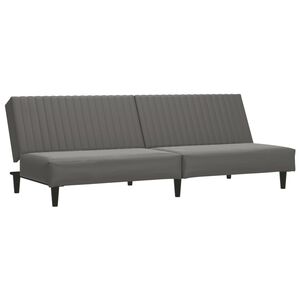 vidaXL Sof&aacute; cama de 2 plazas cuero sint&eacute;tico gris