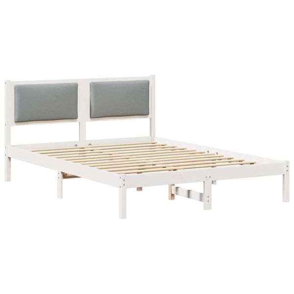 vidaXL Estructura de cama con cabecera Gris Claro 140 x 200 cm