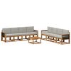vidaXL Conjunto de sof&aacute;s de exterior 9 uds. Natural y Gris Claro