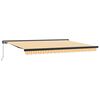 vidaXL Toldo retr&aacute;ctil aluminio y tela amarillo y blanco 4,5x3 m