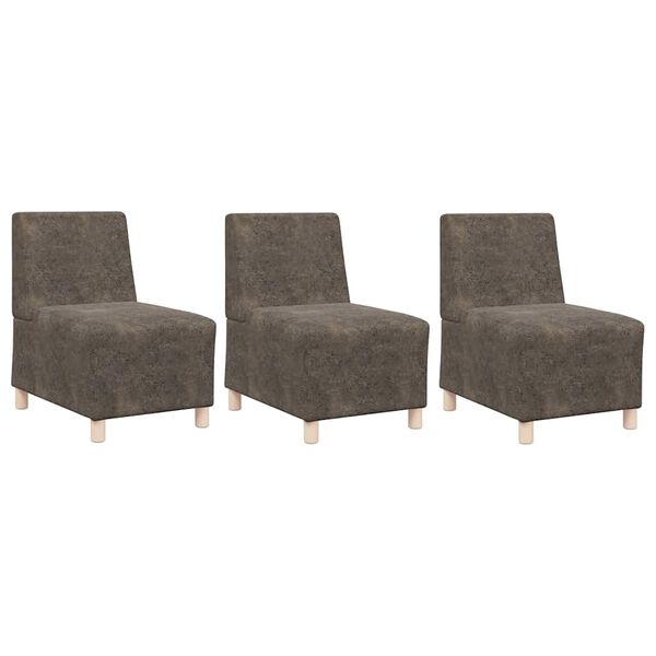 vidaXL Unidad de Sof&aacute; Modular sin Brazos 3 pcs Gris oscuro