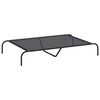 vidaXL Cama elevada para perros negra 130x80x20 cm textilene y acero