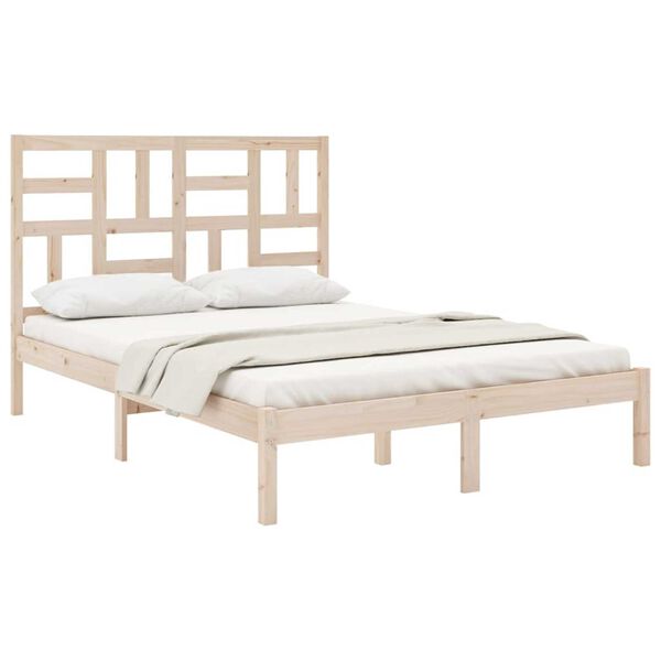 vidaXL Estructura de cama sin colch&oacute;n madera maciza 160x200 cm