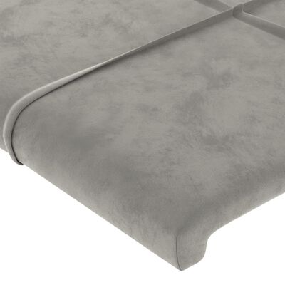 vidaXL Estructura de cama con cabecero terciopelo gris claro 140x190cm