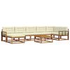 vidaXL Conjunto de sof&aacute;s de exterior con coj&iacute;n 8 pcs Natural y Crema