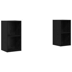 vidaXL Conjunto de mueble de TV 2 uds. Roble Negro