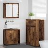 vidaXL Juego de muebles de ba&ntilde;o con caj&oacute;n con rueda 3 pcs Madera Vieja