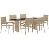 vidaXL Conjunto de Comedor de Jardín 7 pcs Beige ratán sintético