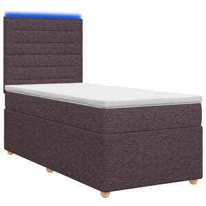 vidaXL Cama box spring con colch&oacute;n Marr&oacute;n Oscuro 80 x 200 cm Tela