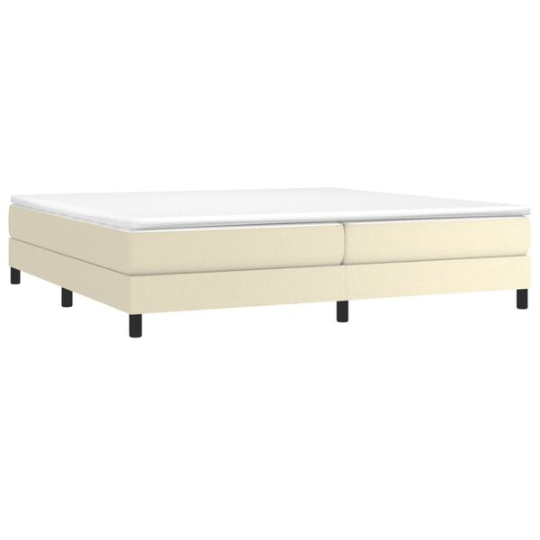 vidaXL Estructura de cama con somier cuero sint&eacute;tico crema 200x200 cm