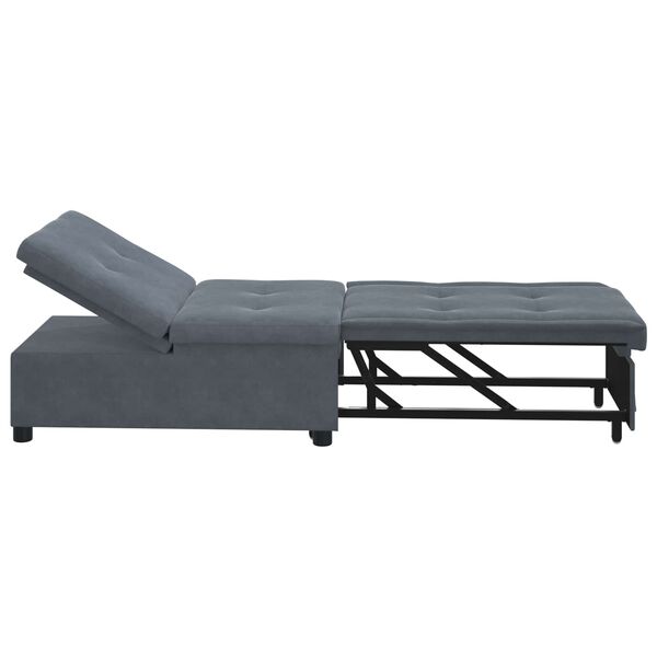 vidaXL Sof&aacute; cama Gris oscuro 194 x 67 x 82 cm Terciopelo