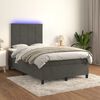 vidaXL Cama box spring colch&oacute;n y LED terciopelo gris oscuro 120x200 cm