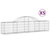 vidaXL Cestas de gaviones 5 uds forma de arco hierro 200x30x40/60 cm