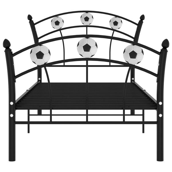 vidaXL Estructura de cama sin colchón metal negro 90x200 cm