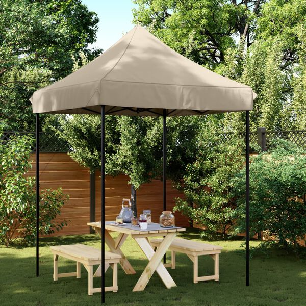 vidaXL Tienda de fiesta plegable Pop-Up taupe 200x200x306 cm