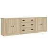 vidaXL Aparadores 3 piezas madera contrachapada color roble sonoma